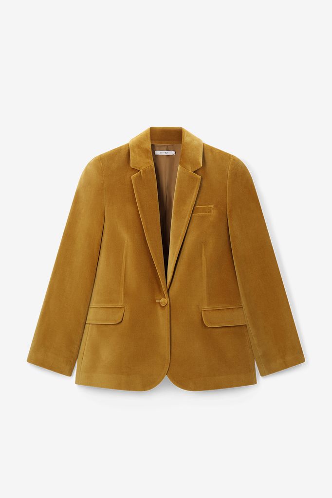 Sissy-Boy Donkergele Velvet Blazer
