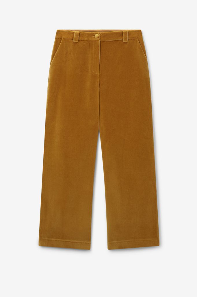 Sissy-Boy Donkergele Velvet Cropped Broek