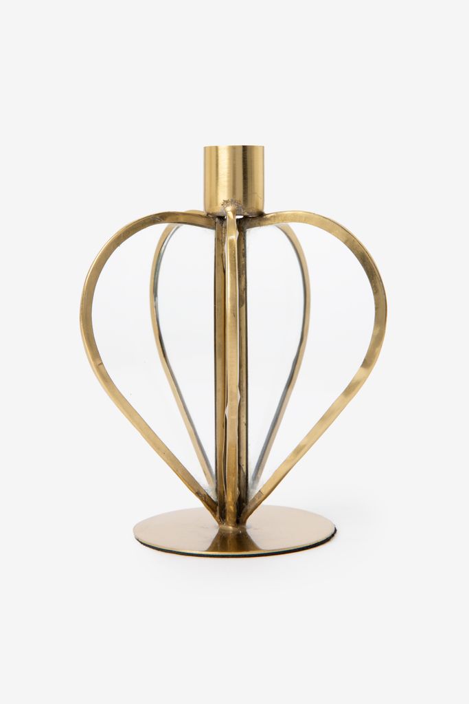 Sissy-Boy Gouden Glazen Kandelaar Hart Medium