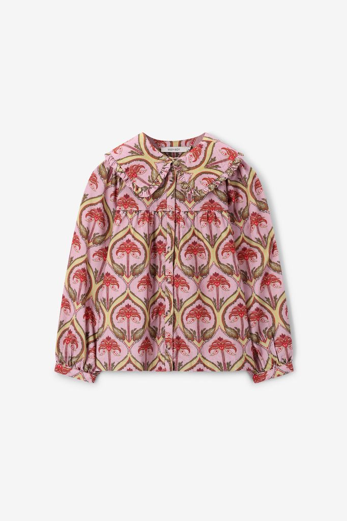 Sissy-Boy Roze Blouse Met Palmboom Print