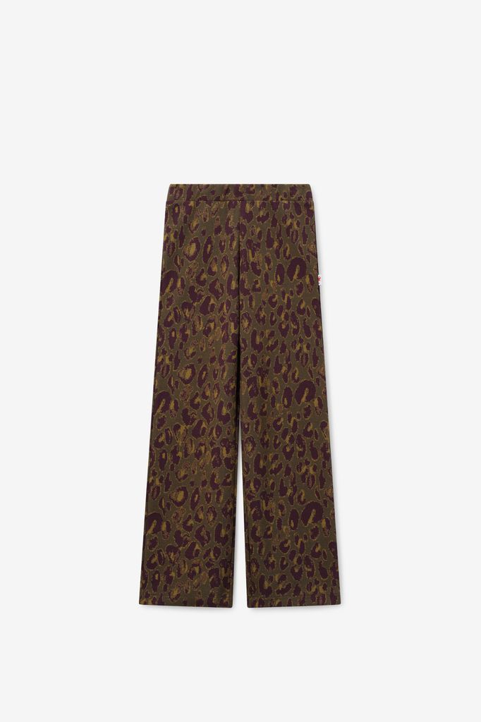 Sissy-Boy Donkergroene Straight Legging Met Leopard Print