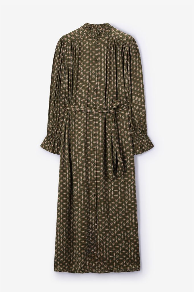 Sissy-Boy Donkergroene Maxi Jurk Met Print