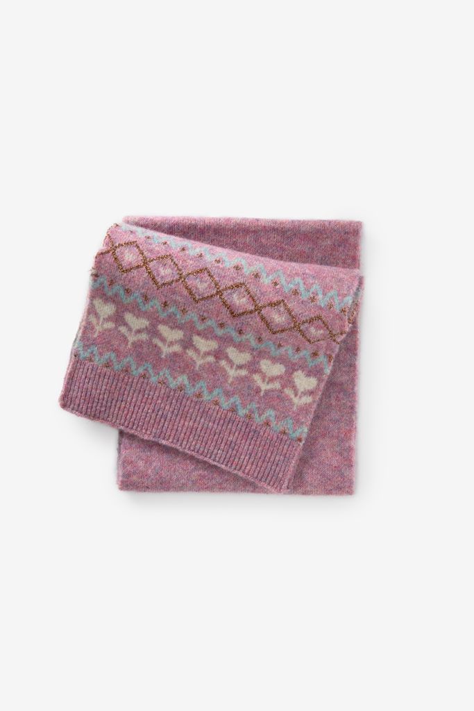 Sissy-Boy Paarse Jacquard Sjaal Met Print