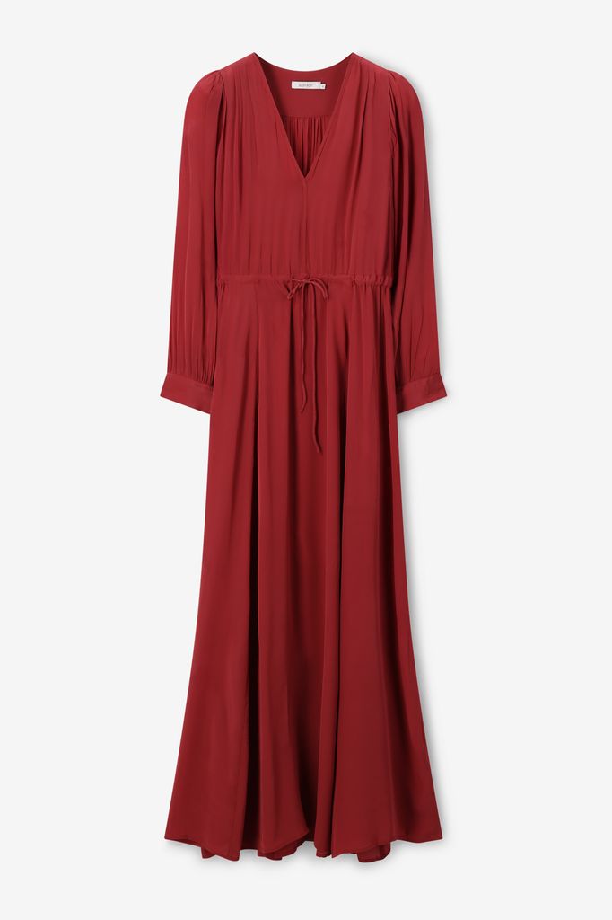 Sissy-Boy Rode Maxi Jurk Met Pofmouwen