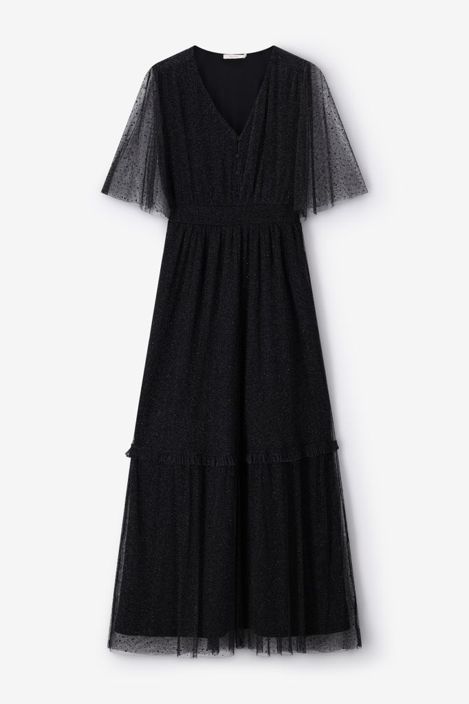 Sissy-Boy Zwarte Mesh Maxi Jurk