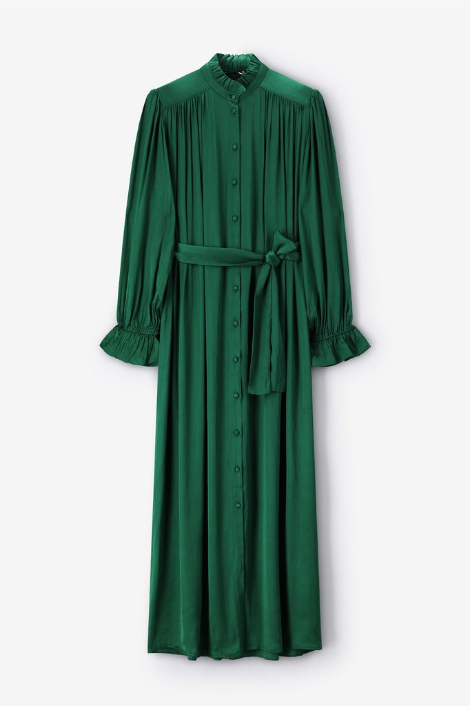 Sissy-Boy Groene Satijnen Maxi Jurk