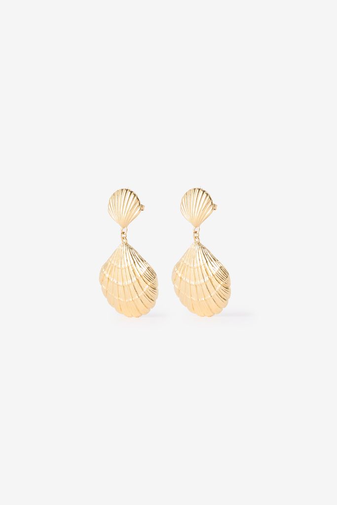 Sissy-Boy Gold Plated Oorbellen Met Schelp