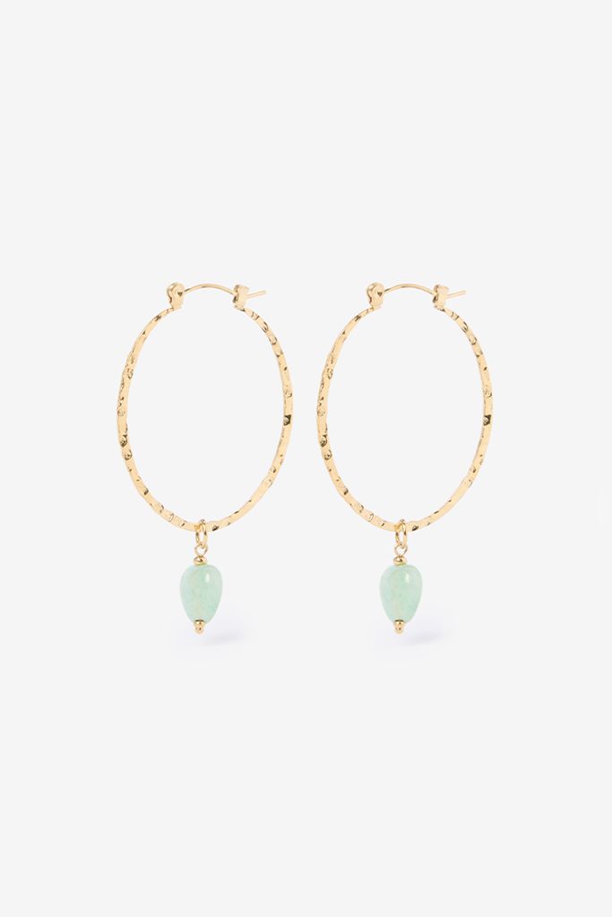 Sissy-Boy Gold Plated Hoop Oorbellen Met Steen