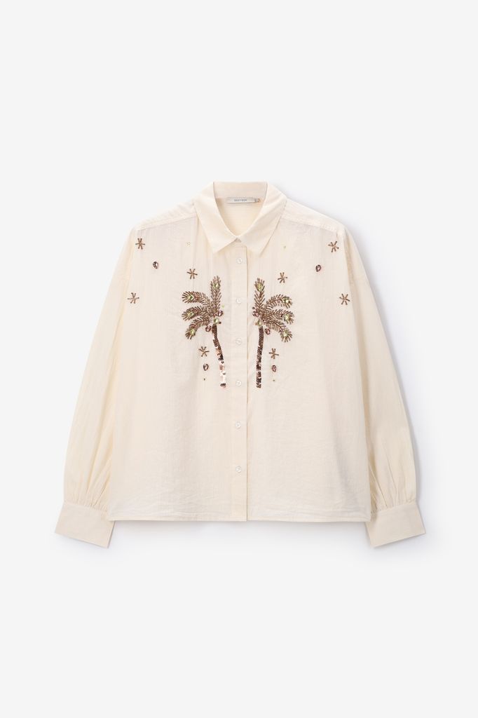 Sissy-Boy Witte Blouse Met Palmbomen