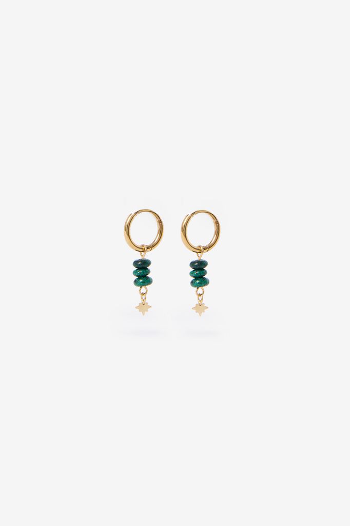 Sissy-Boy Gold Plated Oorbellen Met Drie Steentjes