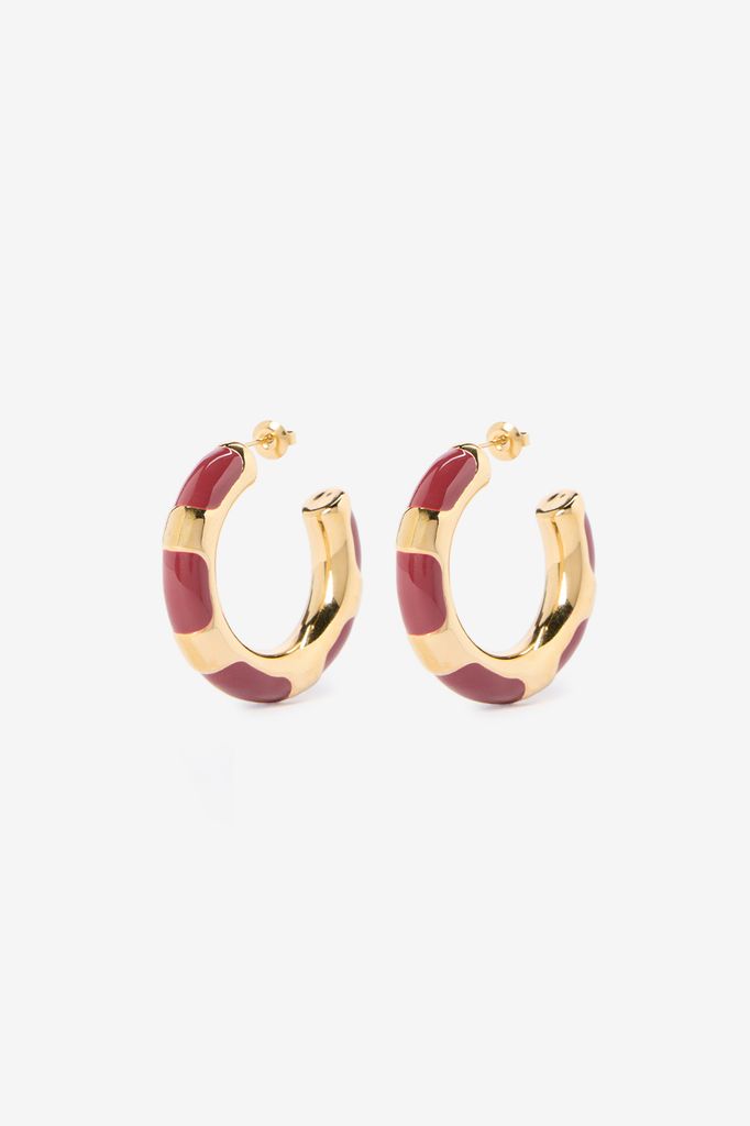 Sissy-Boy Gold Plated Oorbellen Met Strepen