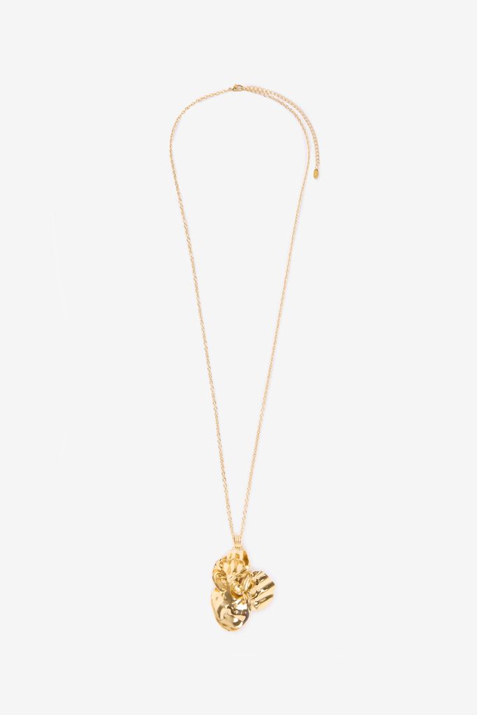 Sissy-Boy Gold Plated Lange Ketting Met Bloem