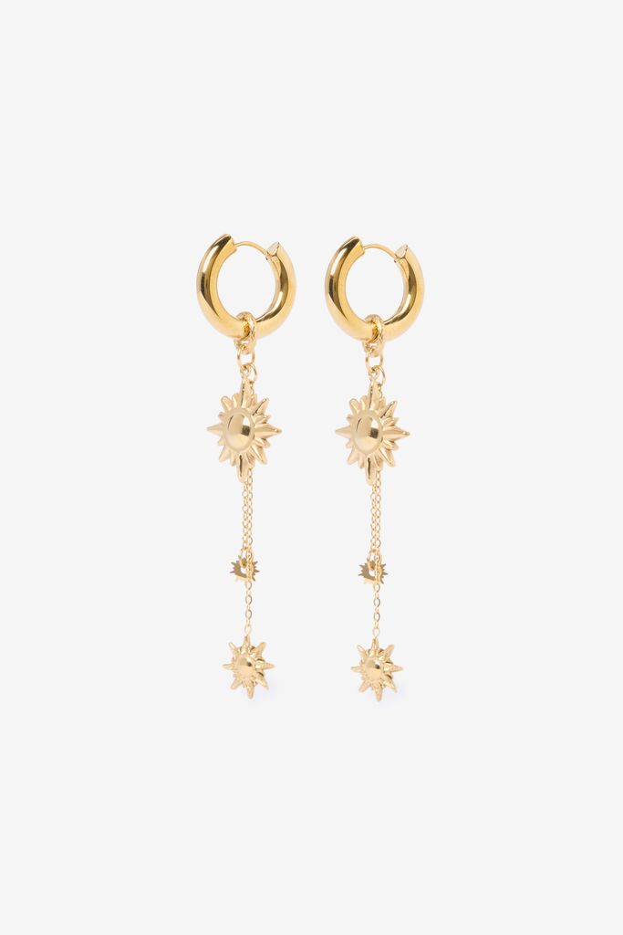 Sissy-Boy Gold Plated Oorbellen Met Zonnetjes