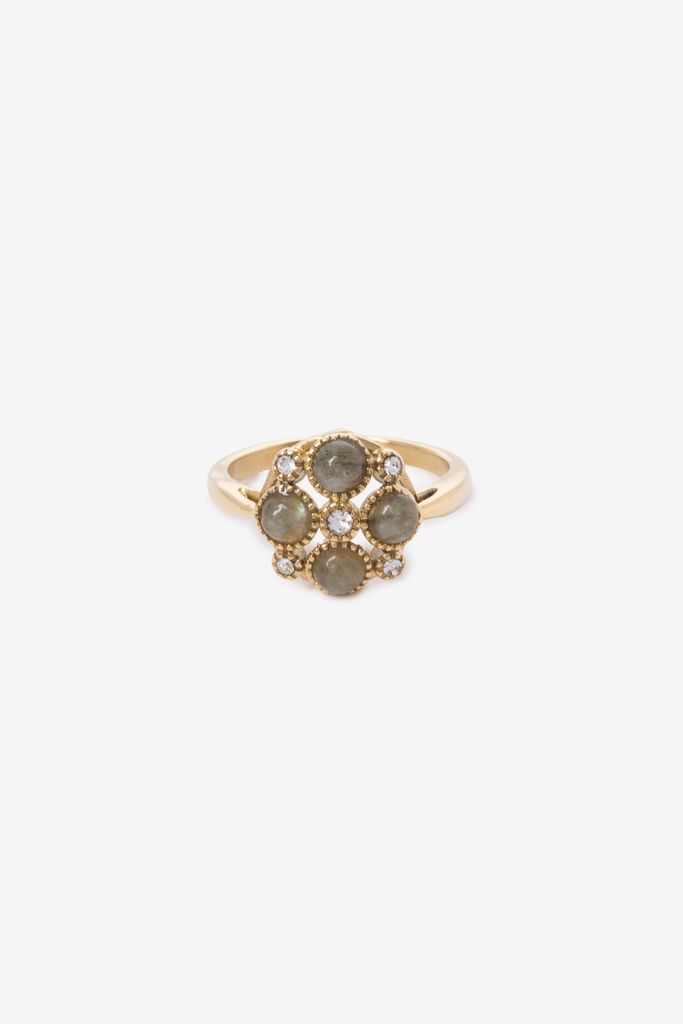 Sissy-Boy Gold Plated Ring Met Vintage Stenen