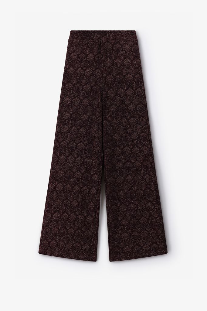 Sissy-Boy Donkerrode Jacquard Broek Met Schelpen