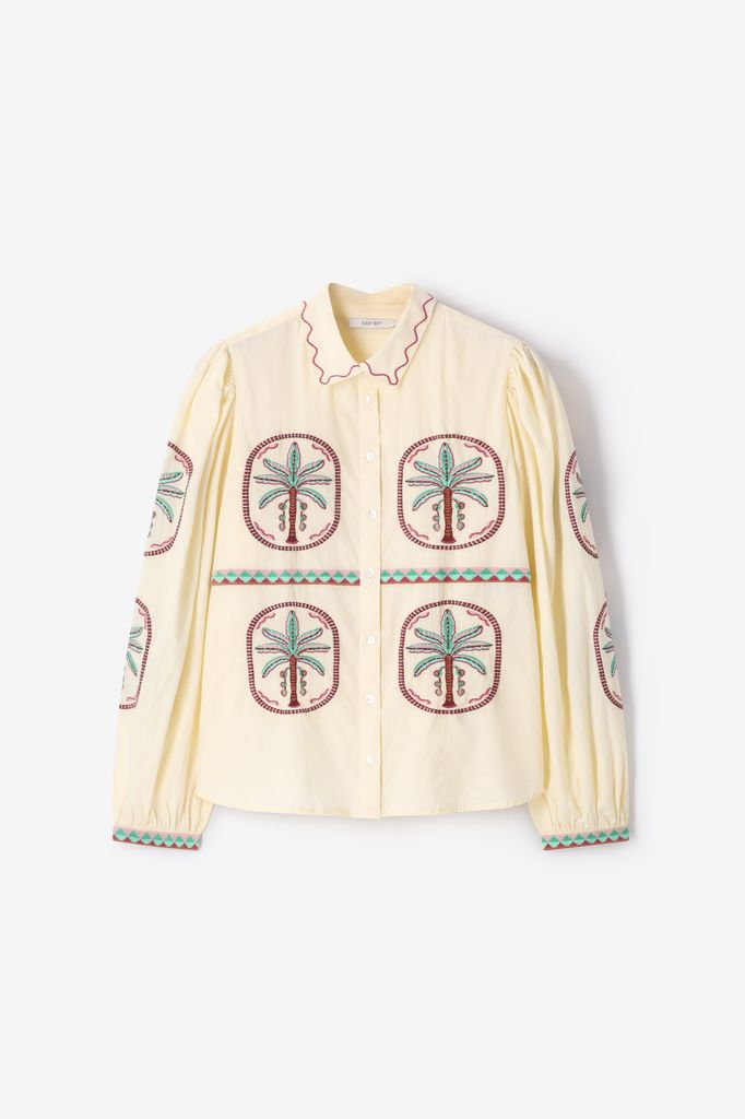 Sissy-Boy Lichtgele Blouse Met Embroidery