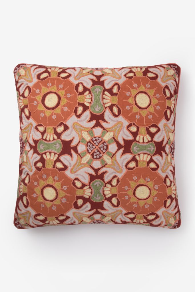 Sissy-Boy Donkerrood Kussen Met Mozaïek Print