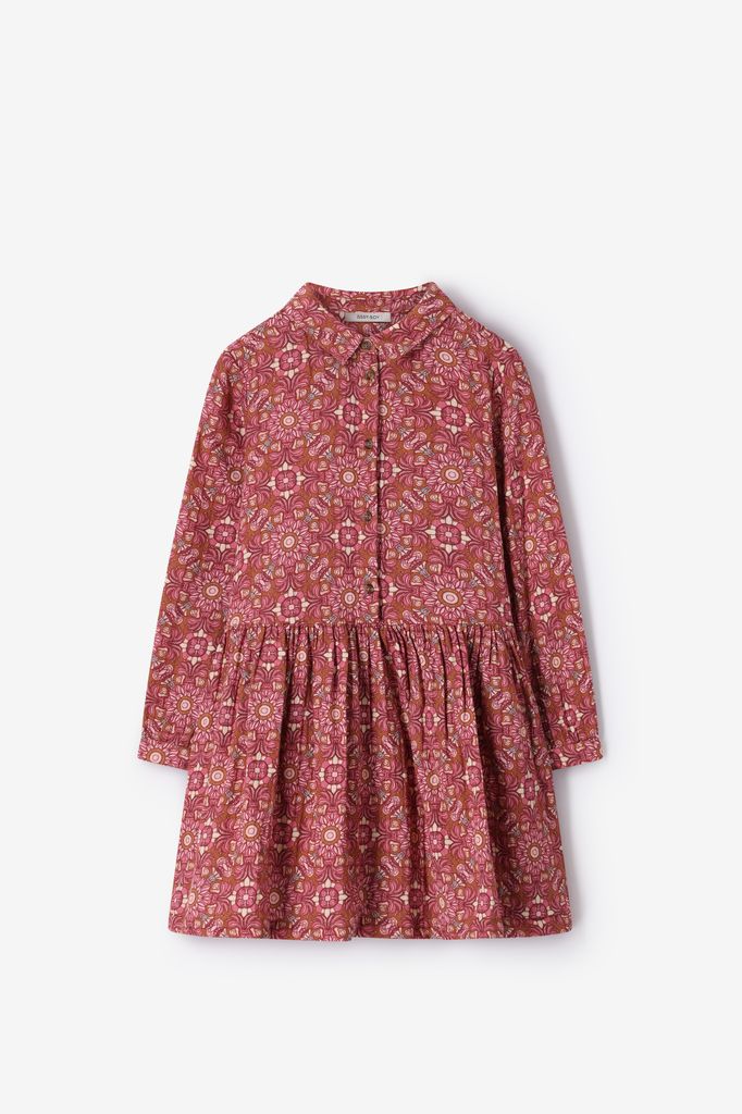 Sissy-Boy Donkerroze Jurk Met Print