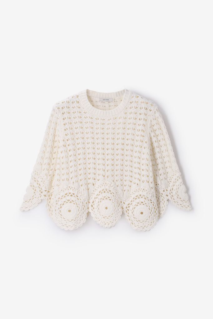 Sissy-Boy Witte Crochet Trui
