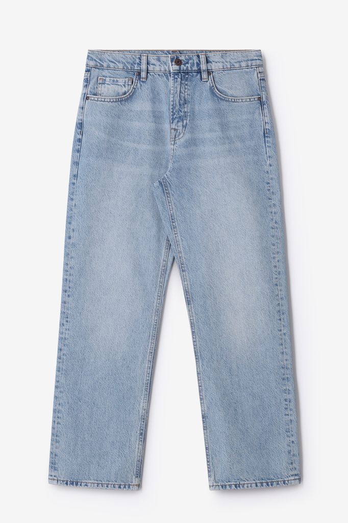 Sissy-Boy Blauwe Cropped Mid Waist Straight Leg Jeans