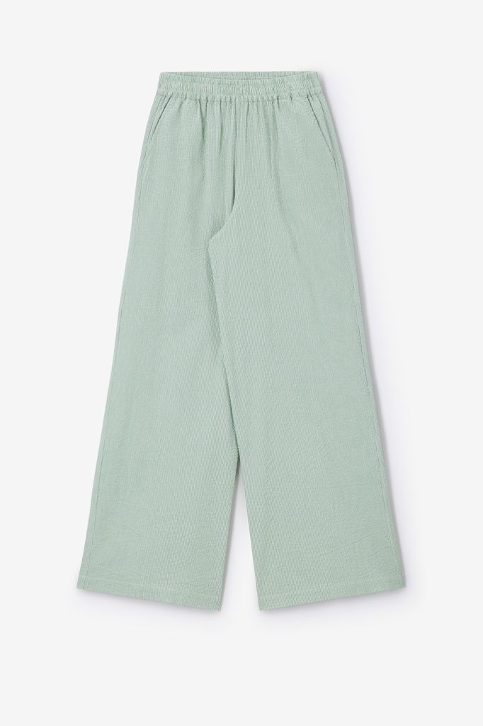 Sissy-Boy Groene Gestreepte Wide Leg Broek