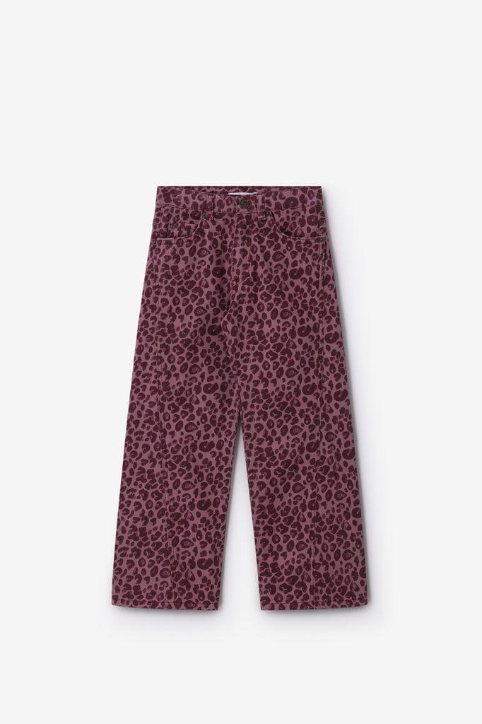 Sissy-Boy Roze Straight Leg Jeans Met Leopard Print