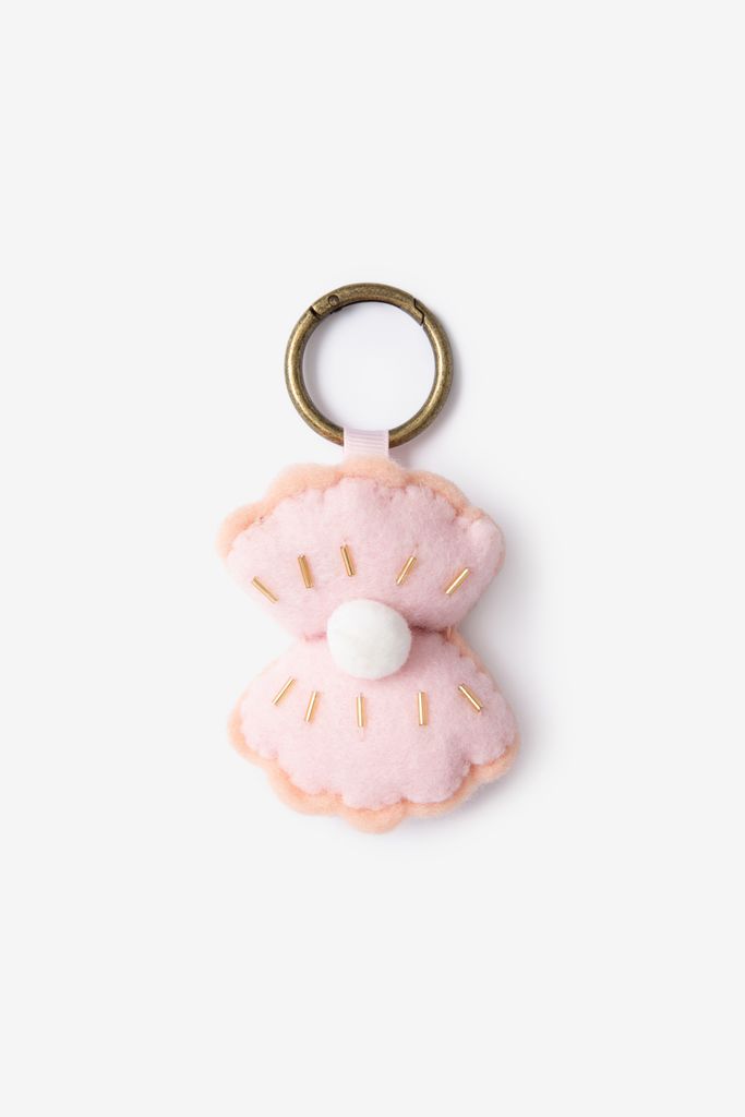 Sissy-Boy Roze Vilten Oester Bag Charm