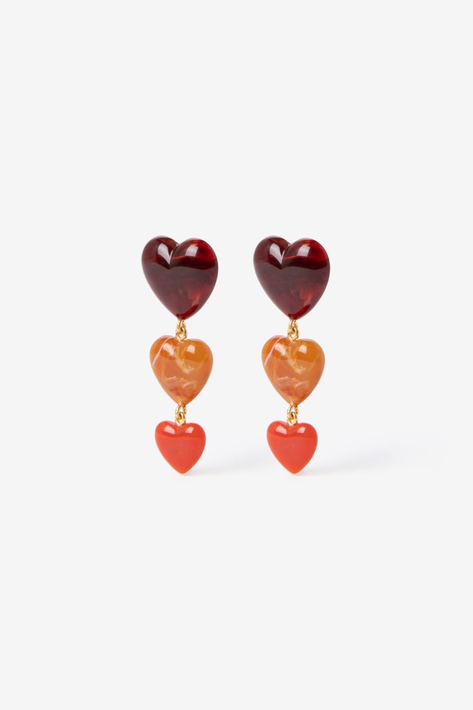 Sissy-Boy Multicolour Resin Oorbellen Met Hartjes
