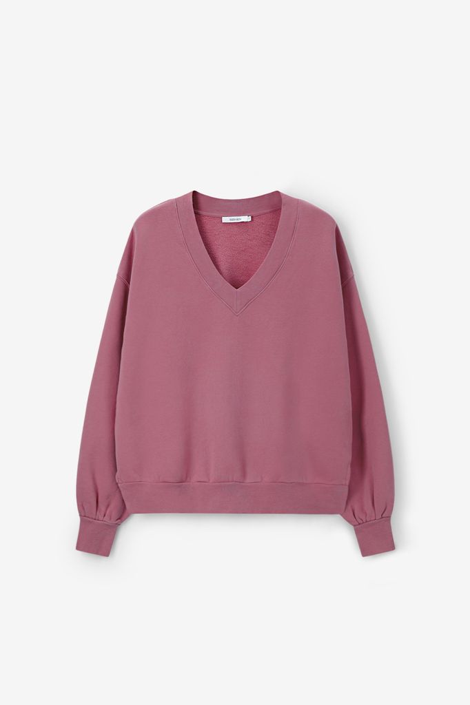 Sissy-Boy Donkerroze V-hals Sweater