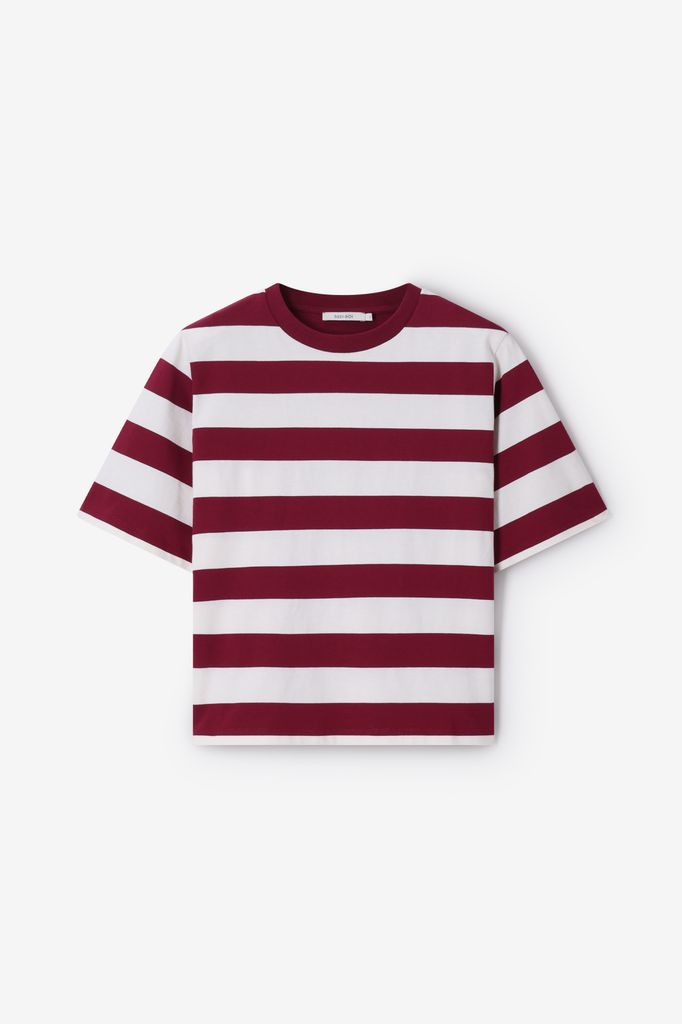 Sissy-Boy Donkerrood T-shirt Met Strepen
