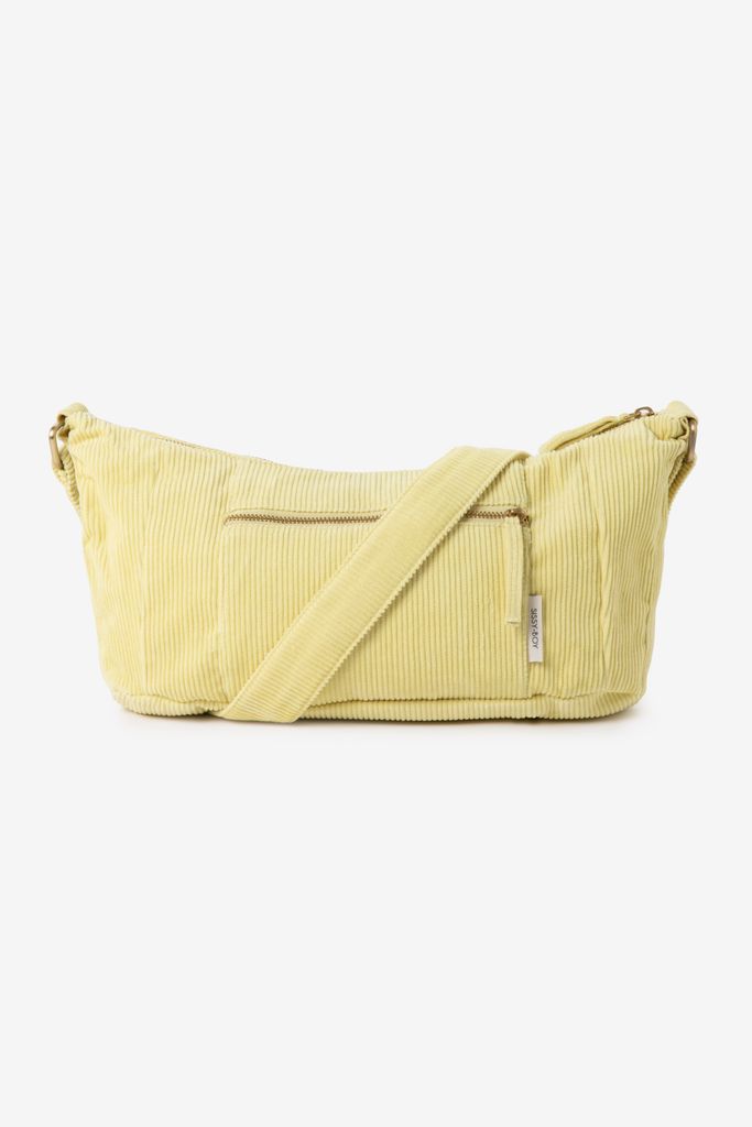 Sissy-Boy Lichtgele Corduroy Crossbody Tas