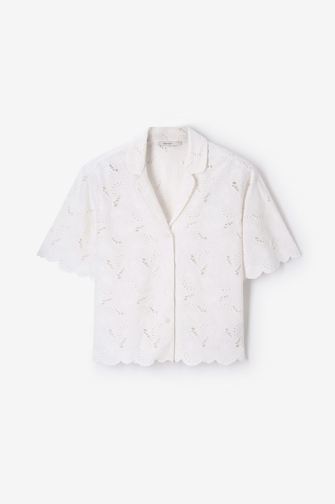 Sissy-Boy Witte Blouse Met Broderie