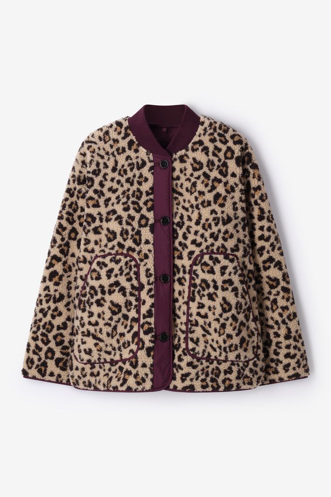 Sissy-Boy Bruine Reversible Jas Met Leopard Print