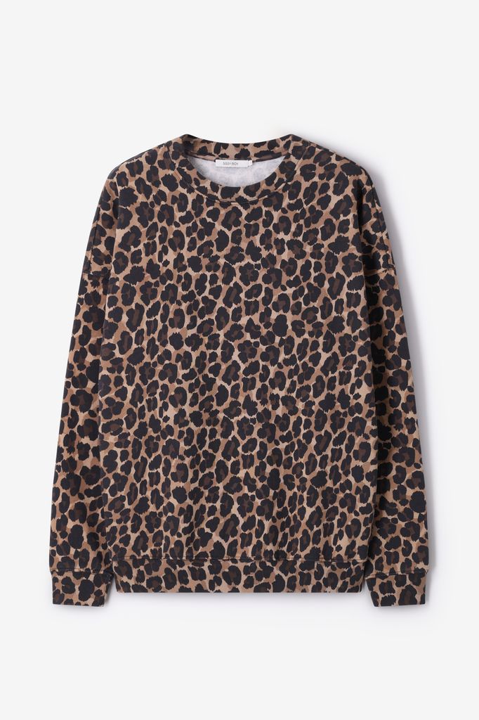 Sissy-Boy Beige Sweater Met Leopard Print