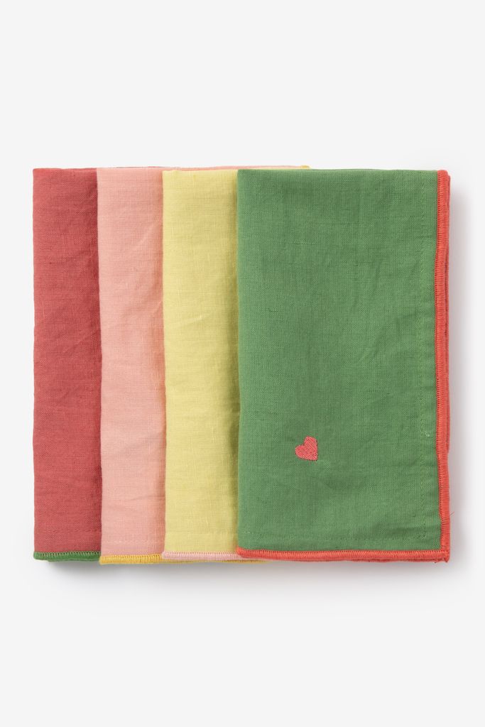 Sissy-Boy Set Van 4 Multicolour Servetten Met Hartje
