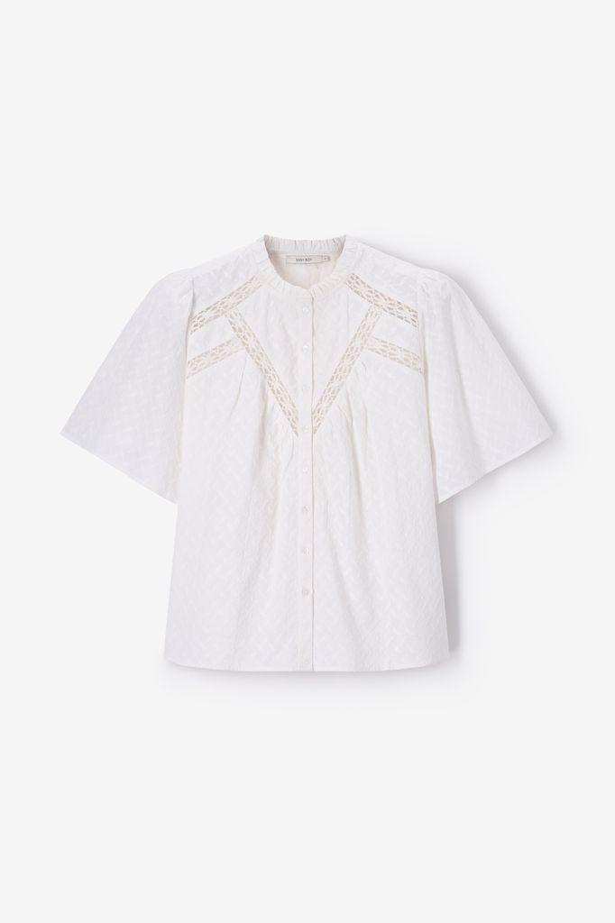 Sissy-Boy Witte Blouse Met Broderie
