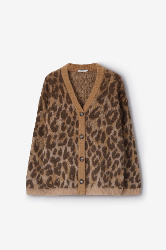 Sissy-Boy Bruin Jacquard Vest Met Leopard Print