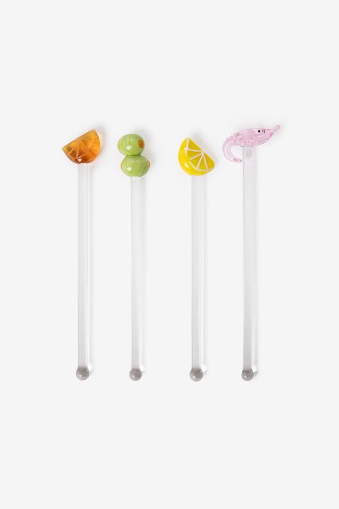 Sissy-Boy Glazen Cocktail Roerstaafjes Met Fruit De Mer