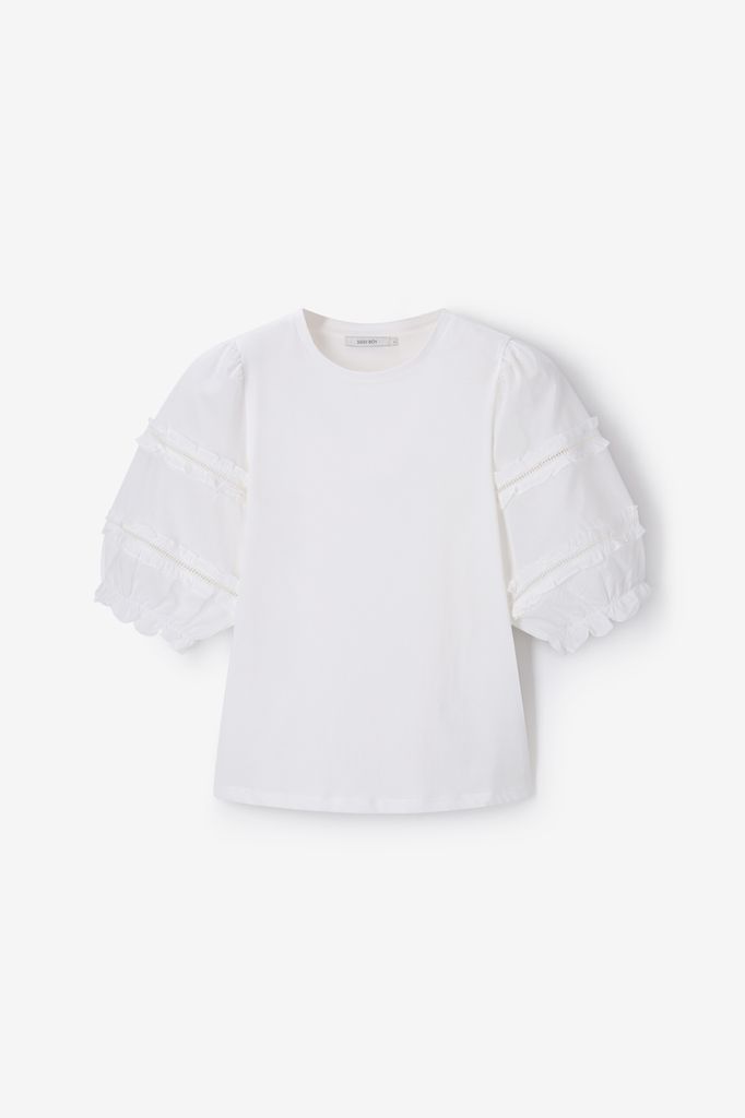 Sissy-Boy Wit T-shirt Met Pofmouwen