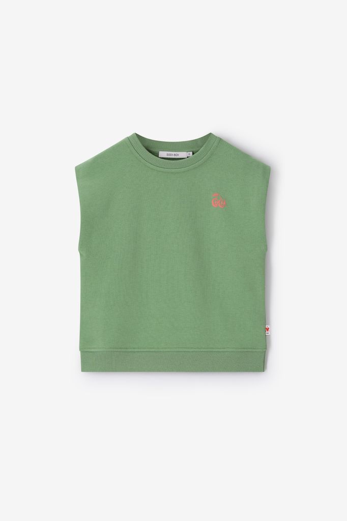 Sissy-Boy Groene Mouwloze Sweater Met Embroidery