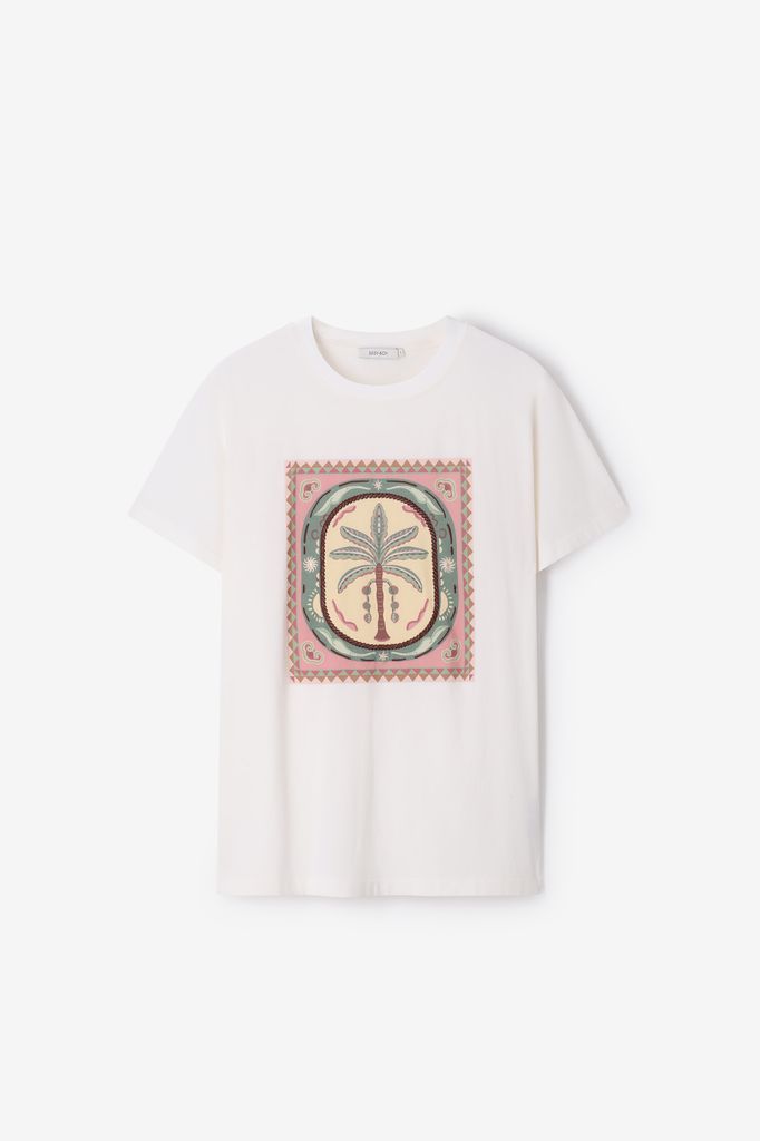 Sissy-Boy Wit T-shirt Met Palm Embroidery