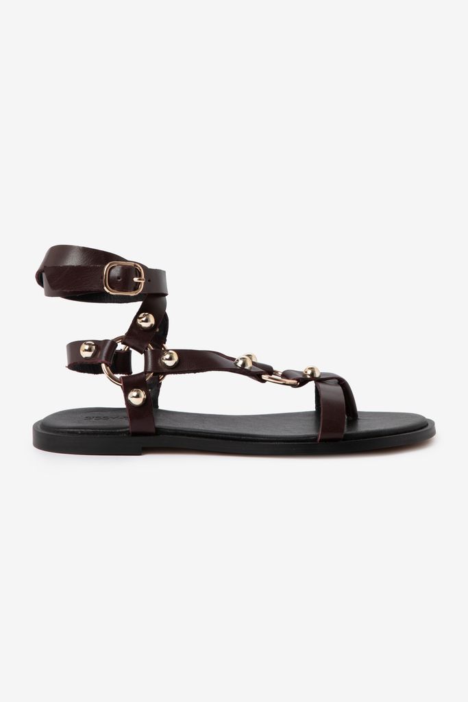 Sissy-Boy Donkerrode Sandalen Met Studs