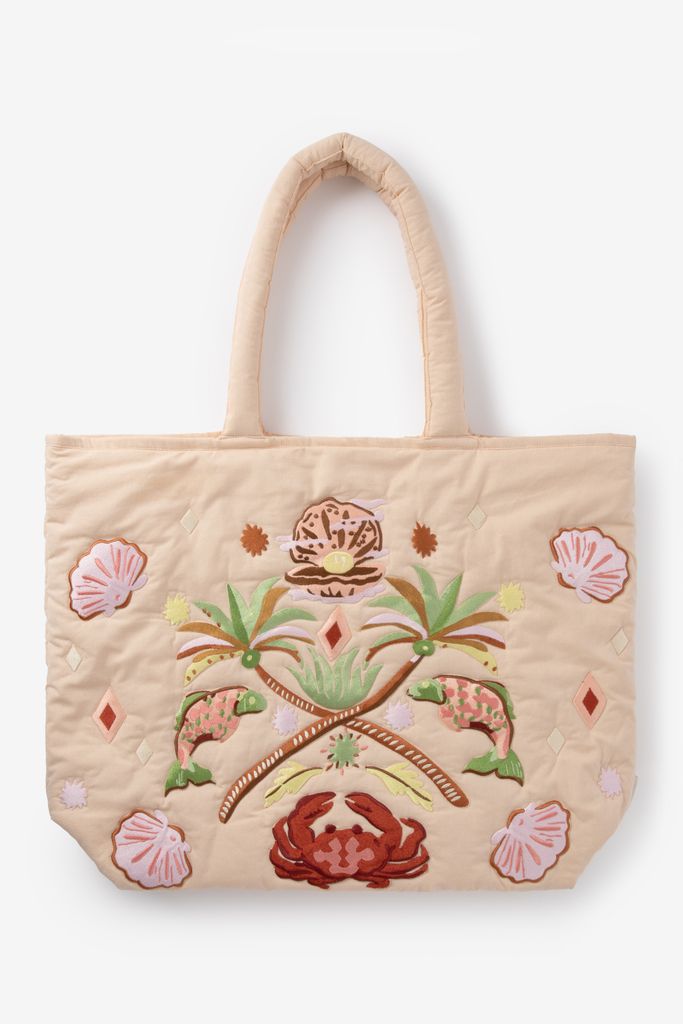 Sissy-Boy Lichtoranje Padded Shopper Met Embroidery