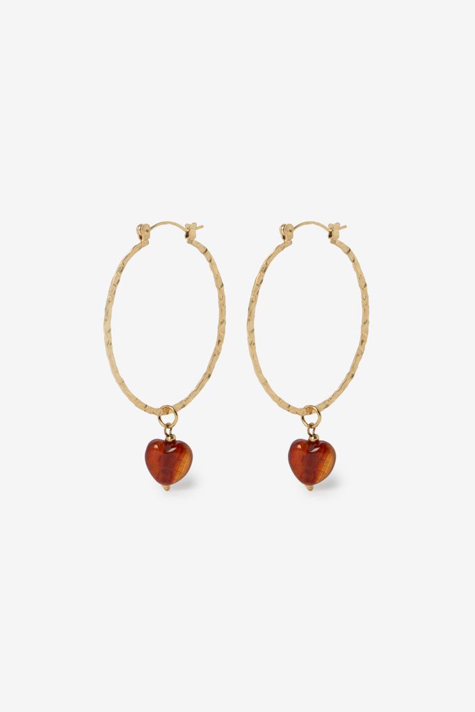 Sissy-Boy Gold Plated Hoop Oorbellen Met Hart