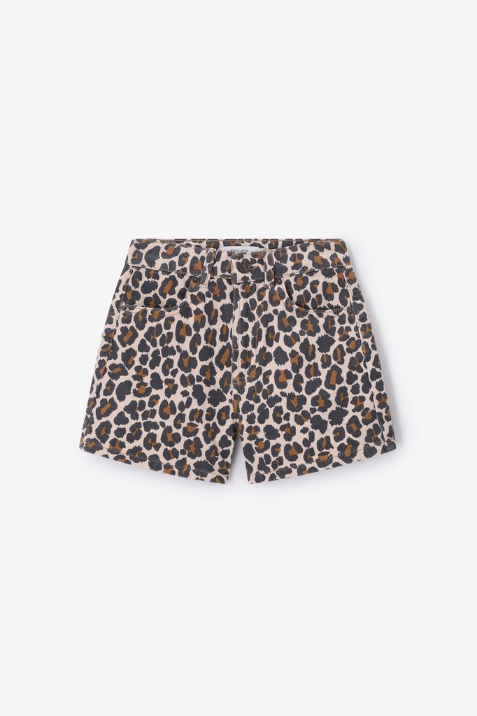 Sissy-Boy Bruine Twill Short Met Leopard Print