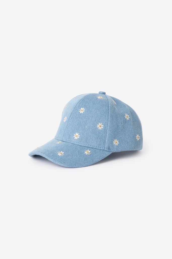Sissy-Boy Blauwe Denim Pet Met Bloemen