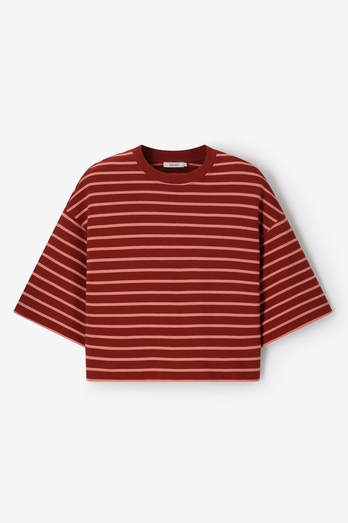 Sissy-Boy Donkerrode Gestreepte Sweater