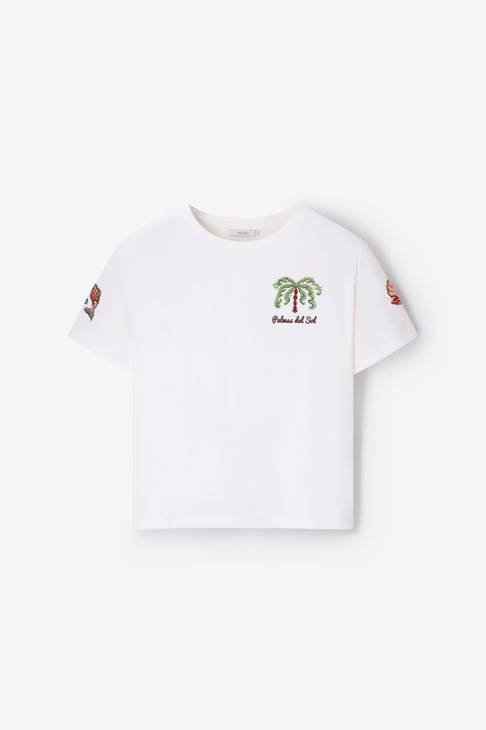 Sissy-Boy Wit T-shirt Met Embroidery