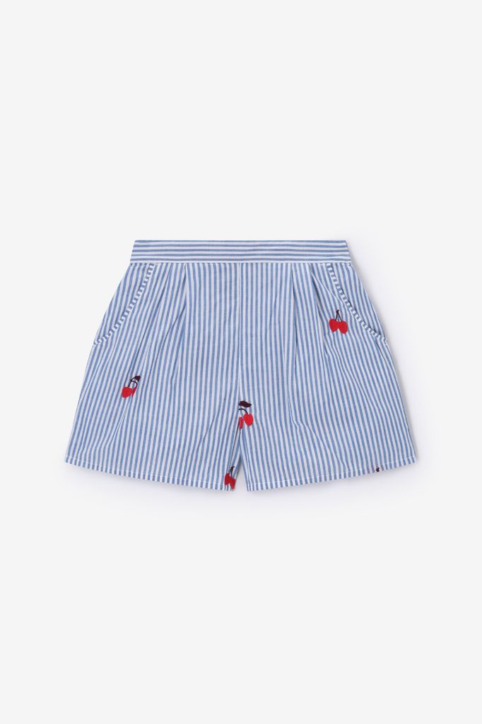 Sissy-Boy Blauwe Gestreepte Short Met Embroidery
