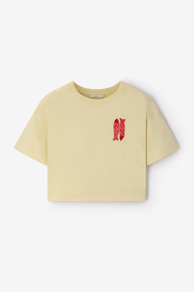 Sissy-Boy Lichtgeel T-shirt Met Embroidery